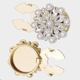 thumbnail image 2 of Shirt Button Covers Set of 2 Floral Rhinestone Faux Pearl Alloy, Clip-On Decorative Studs for Blouses, Cardigans, Cuff Buttons, 2 of 6