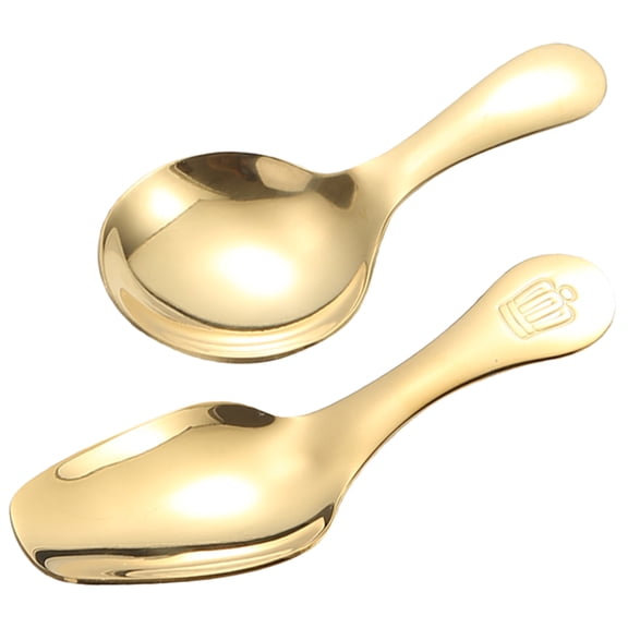 OUNONA Set of 2 Portable Stainless Steel Tea Scoops Small Spoons for Daily Tea Brewing and Serving