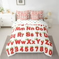 thumbnail image 3 of Manfei Educational Learning 7-Piece Bedding Comforter Set,26 Letters Alphabet King Bedding Sets,Red Abc Alphabet Bed Sheets For Kids,Ultra Soft Home Decor Reversible, 3 of 9