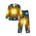 thumbnail image 1 of Fotbe Space Planet Pijama de Hombre con Estampado de Manga Larga, Conjunto de 2 Piezas, Ropa de Dormir Suave y Cómoda con Bolsillos-X-Large, 1 of 7