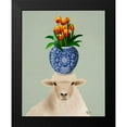 thumbnail image 2 of Fab Funky 15x18 Black Modern Framed Museum Art Print Titled - Sheep and Tulips, 2 of 5