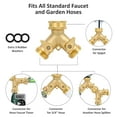thumbnail image 3 of STYDDI 2 Way Heavy Duty Garden Hose Splitters, Solid Brass 2-Way Water Hose Splitter Outdoor Faucet Spigot Connector, Y Valve Garden Tap Hose Adapter with 3 Hose Washers, 3 of 10