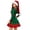 Green, variant on Womens Christmas Elf V-Neck Xmas Party Dres Flared Mini Dress Long Sleeve ,Cosplay Outfit,Christmas Elf , Long Santa Hat , Xmas Party Bar Club