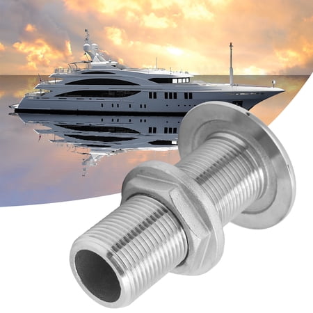 Raccord traversant en Acier Inoxydable pour Coque, Joint de Sortie d'Eau pour Bateau, raccord de Tuyau de Type pagode entièrement fileté en Acier Marin de qualité 316 avec Finition (MJS022-1 Raccord traversant en Acier Inoxydable pour Coque, Joint de Sortie d'Eau pour Bateau, raccord de Tuyau de Type pagode entièrement fileté en Acier Marin de qualité 316 avec Finition (MJS022-1