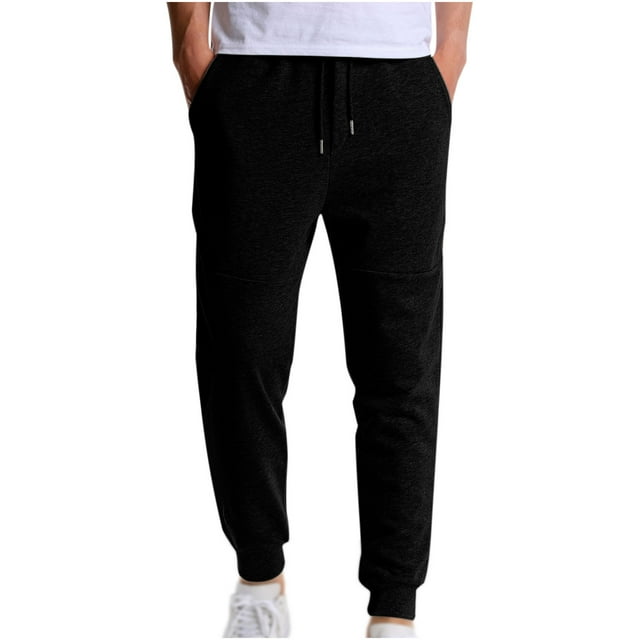 CEHVOM Men And Women Can Wear Solid Color Drawstring Jogging Trousers