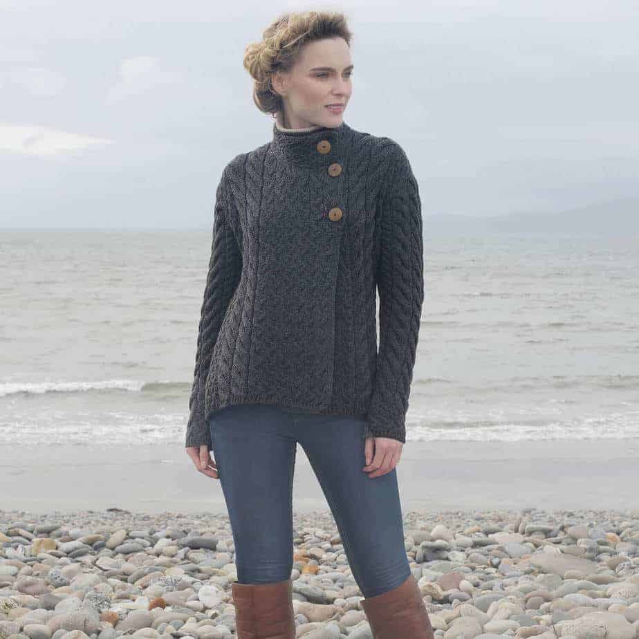 3 button wool sweater