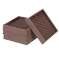 thumbnail image 1 of Uxcell Copas de muebles de goma cuadradas antideslizantes para proteger el suelo de los pies de los muebles, cama, sofá, silla, marrón 3"x3", 1 of 7