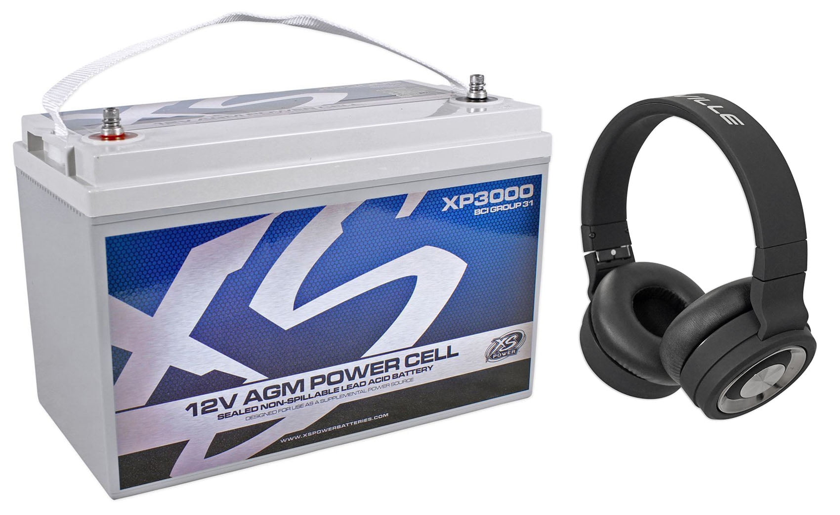 XS Power XP3000 3000w Power Cell Car Audio Battery 4 Stereo System+Headphones