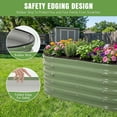 thumbnail image 4 of Galvanized Raised Garden Bed Kits, 4x2x1.4FT Metal Raised Beds Outdoor for Gardening, 17'' Tall Large Steel Raised Planter Bed for Vegetables &  Patio Ground Planter Box - Green, 4 of 6