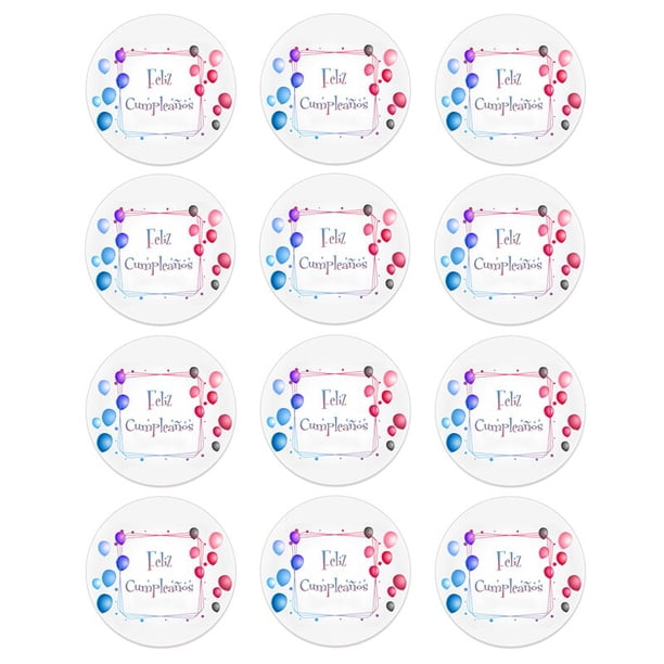 Pegatinas de decoración de fiesta de cumpleaños española, 4,5 cm, regalo de feliz cumpleaños para ti y pastel, adhesivo de sellado para hornear
