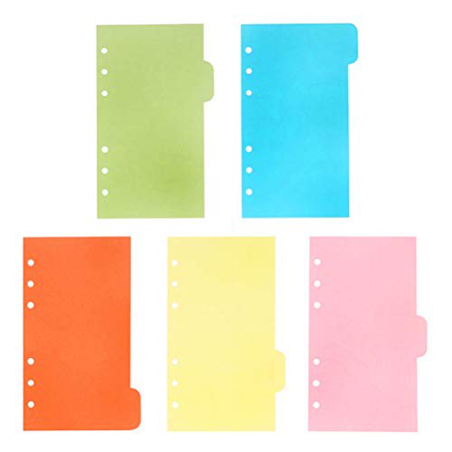 TOYMYTOY A6 Dividers,6 Holes Ring Colored Notebook Planner Divider Index Page Tab Cards School Stationery, 30 sheets
