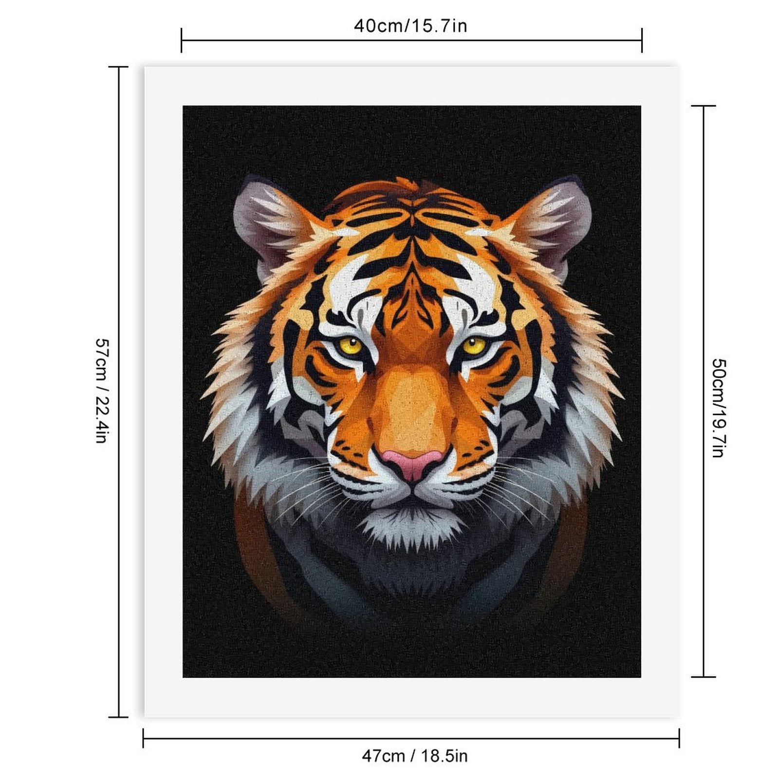 Paint By Numbers Kit for Adults Beginner - DIY Tiger Geometric Art Design Canvas Painting Kits for Adults, Frameless Paint By Number for Adults for Home Wall Decor 16x20 Inch
