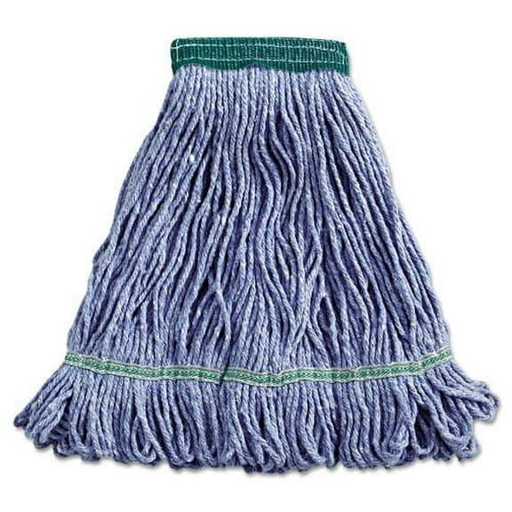 Super Loop Wet Mop Head, Cotton/synthetic Fiber, 5" Headband, Medium Size, Blue | Bundle of 10 Each