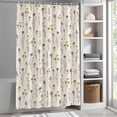 thumbnail image 5 of Watercolor Flower on Faint Yellow Shower Curtain for Bathroom, Seamless Blossom Floral Leaves Waterproof Shower Curtains Washable Quick Dry with Hooks Bathtub Curtains 60x72IN, 5 of 9