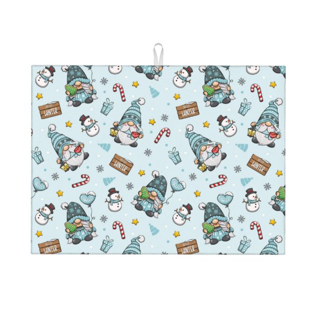 Balery Winter Wonderland Light Blue Alfombrilla de Secado para Cocina, 18x24 Pulgadas, Súper Absorbente para Platos y Encimeras