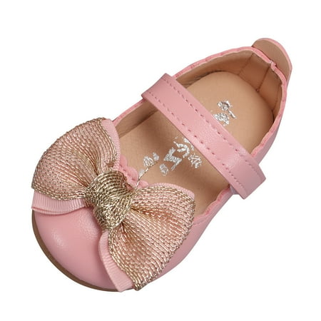 

Toddler Kids Baby Girls Soft Butterfly Knot Princess Leather Shoes