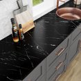 thumbnail image 4 of VEELIKE Matte Black Marble Wallpaper Peel and Stick Countertops for Kitchen 15.7''x118'' Marble Countertop Contact Paper Waterproof Self Adhesive Vinyl Countertop Stick Paper for Bathroom Furniture, 4 of 8