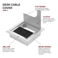 thumbnail image 3 of OULII 1Set Wire Cable Grommet Desk Grommets Silver ABS Plastic Dust Prevention Furniture Accessory Back to School, 3 of 8