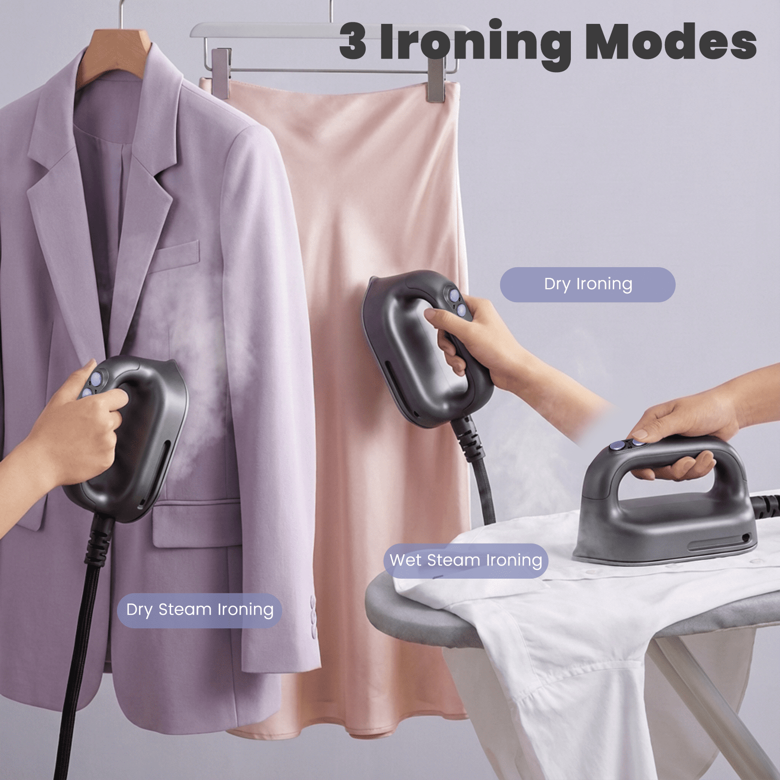 Advwin Professional 2200W Steam Station with 1.2L Tank, 5-Level Ceramic Soleplate Iron for Clothes