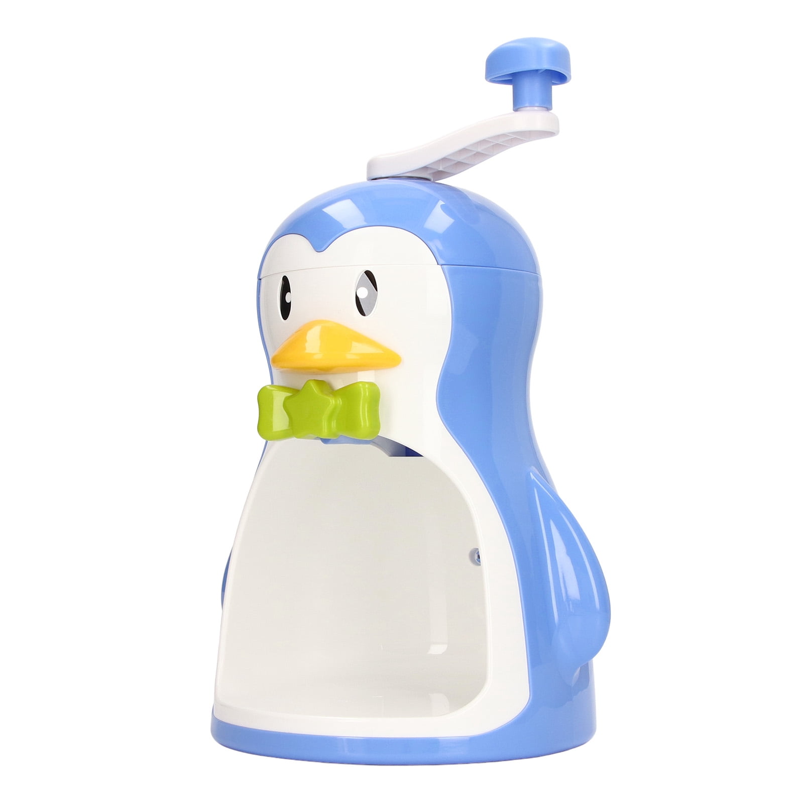 Nieyigj Manual Shaved Ice Machine, Blue Penguin Snow Cone Maker with Container, Portable Hand Crank Ice Crusher for Household Kitchen Accessories, 12.2 in / 31.0 cm Height