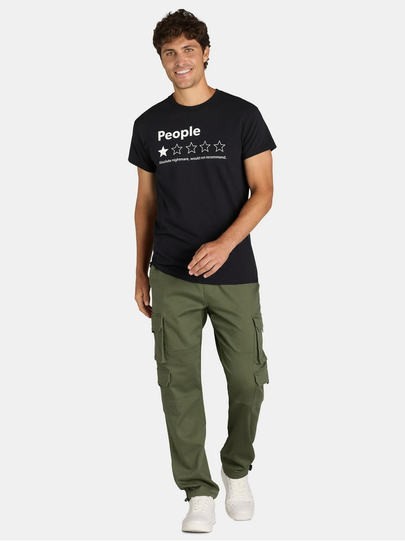 Humor Men's and Big Men's People Rating 1 Star Graphic Tee with