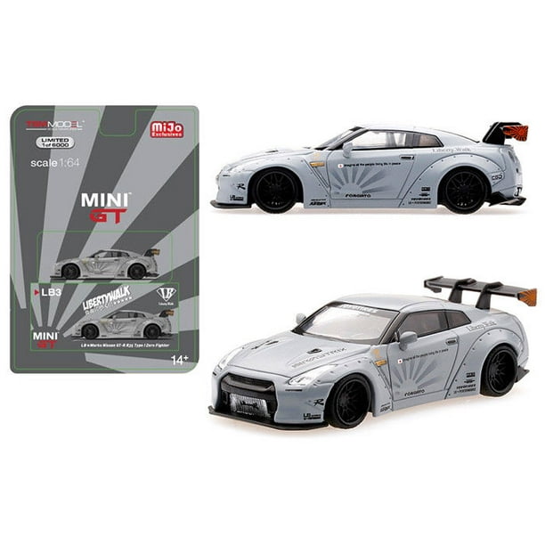 Mini Gt 1 64 Liberty Walk Works Sora Nissan Gt R R35 Type I Zero Fighter Matte Grey Tsm Model Diecast Car Walmart Com Walmart Com