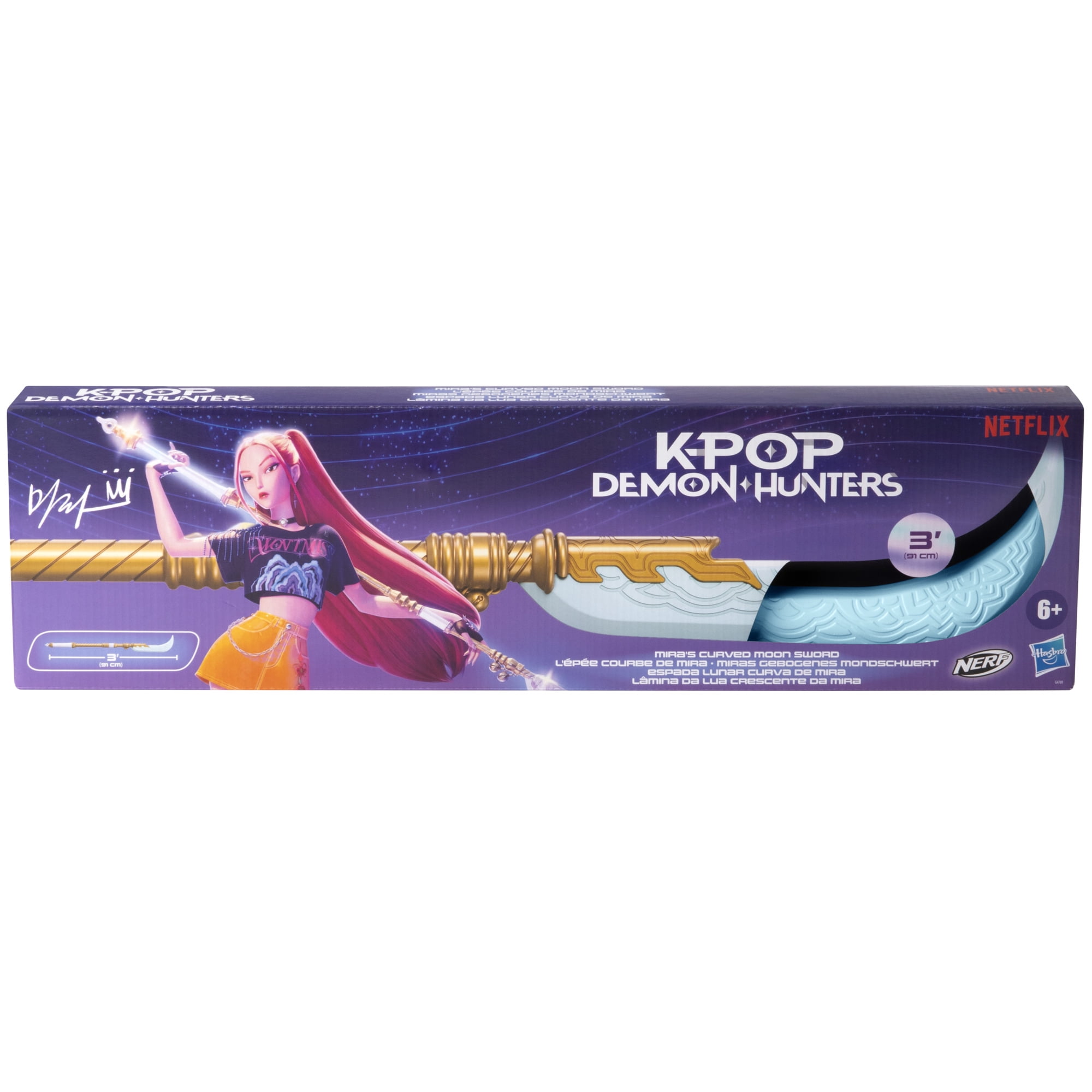 Nerf KPop Demon Hunters Mira's Curved Moon Sword, 36 Inches, Foam Blade, Ages 6 and up