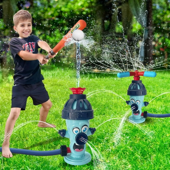Edunwind Sprinkler Baseball & Water Ball Toy Lawn Sprinklers Reusable Water Balls, Outdoor Summer Toys for Boys Girls Outside Water Game Toys for Kids Ages 3-8