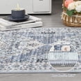 thumbnail image 5 of Large Dining Room Rug 10x13 Oriental Medallion Non-Slip Vintage Distressed Stain-Resistant Low Pile Easy to Clean Indoor Blue, 5 of 8