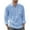 Blue, variant on IROINNID Shirt with Pocket for Men Solid Color V-Neck Collar Long Sleeve Pullover Blouse Tops,Black