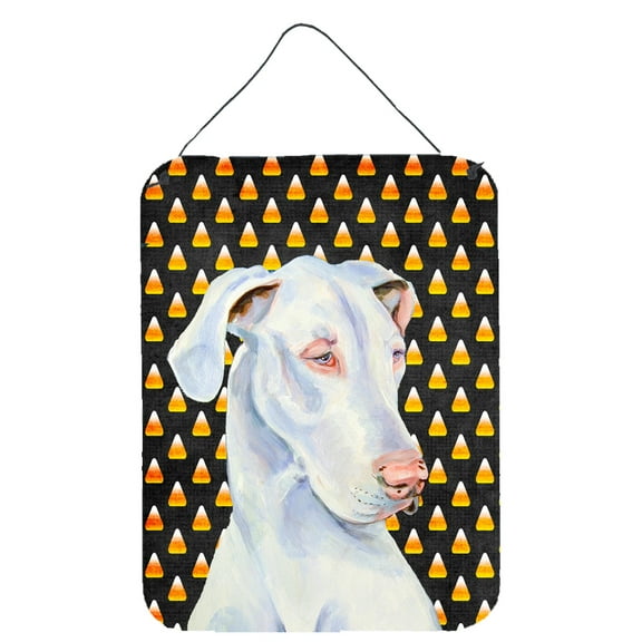 Carolines Treasures LH9052DS1216 Great Dane Candy Corn Halloween Portrait Wall or Door Hanging Prints 12WX16H multicolor