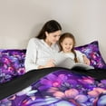 thumbnail image 5 of Manfei Kids Children Flying Floral Butterflies Bedding Comforter Set 2pcs,Dreamy Princess Twin Comforter Sets Microfiber,Exotic Style Breathable Bedding Set,Ultra Soft Home Decor,Reversible, 5 of 8