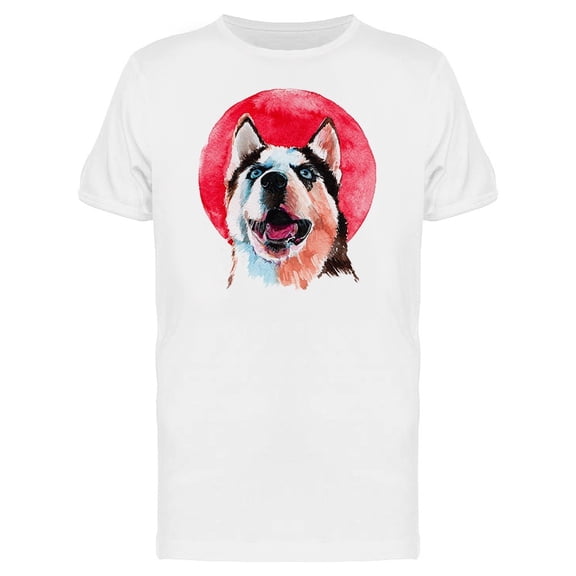 Grunge Watercolor Husky Dog Tee Men's -Image by Shutterstock