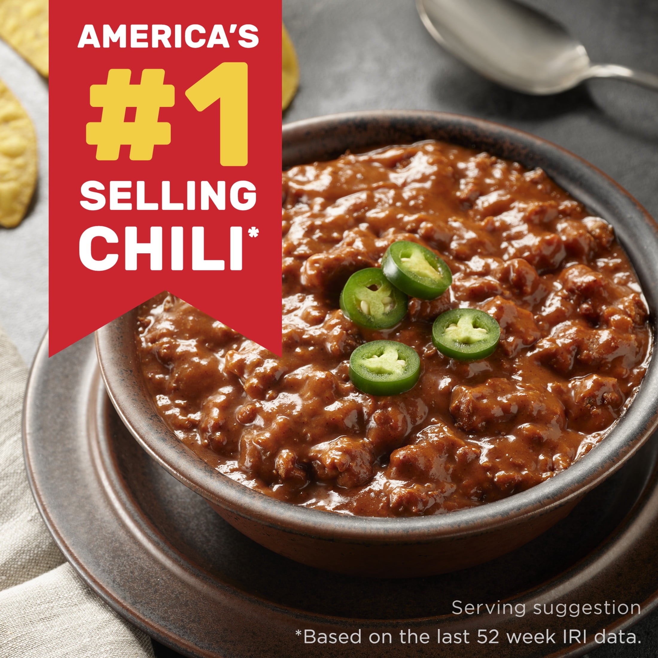 (12 pack) HORMEL Chili Turkey No Bean Canned Chili, Shelf Stable, 15 oz Steel Can