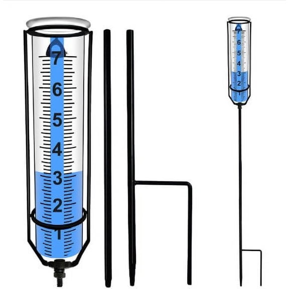 Accurate Outdoor Rain Gauge Sturdy Garden Rain Measuring Tool with Stake for Yard