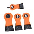 thumbnail image 5 of EHJRE 4Pcs Golf Head Covers Golf Club Headcovers Stylish Anti Scratch Golf Cue Protect Orange, 5 of 9