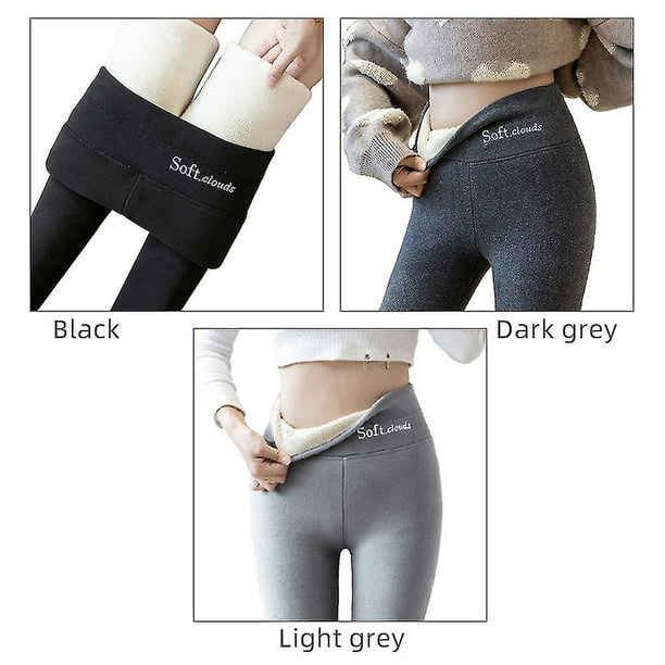 Fleece Lined Leggings Winter Sherpa Keep Warm For Women Polyester Spandex  Thermal Pants Cashmere High Waist 