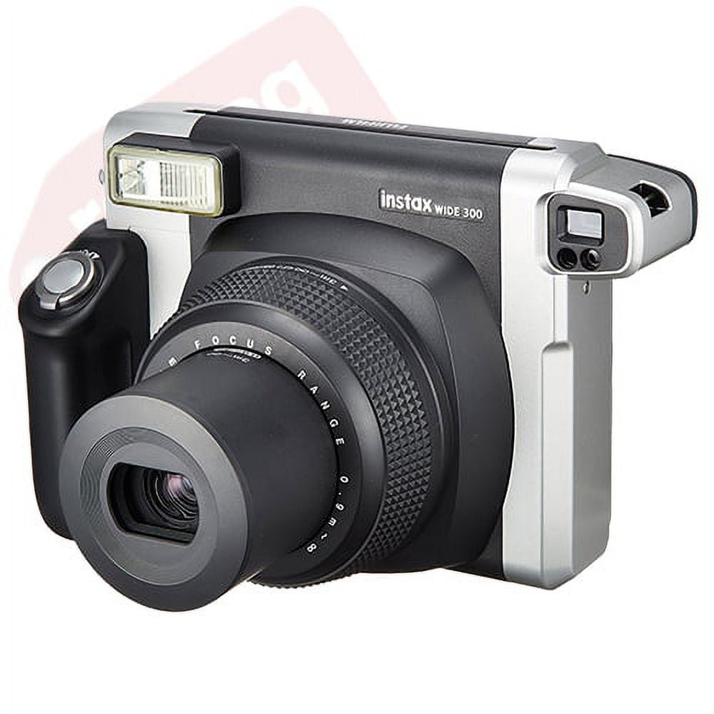 Camera Bundle + Wide INSTAX Instant 300 Fuji 20 Black Film Fujifilm
