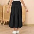 thumbnail image 4 of Daiosportswear Girls' Maxi Skirts with Pockets Tiered Elastic Waist Long Flowy Swing Ruffle Pleated Casual Skirts Black, 4 of 4