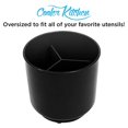 thumbnail image 2 of Extra Large and Sturdy Rotating Black Utensil Holder caddy with No-Tip Weighted Base, and gripped Insert Rust Proof and Dishwasher Safe Kitchen Utensils Holder and cutlery Holder, 2 of 5