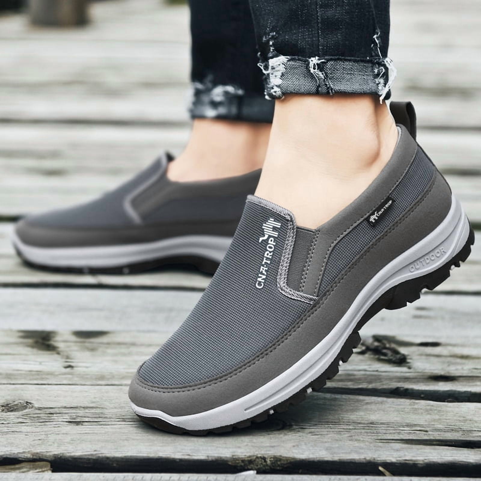 CNA.TROP Men's Slip on Casual Shoes Lightweight Breathable Anti-Slip Walking Shoes, Outdoor Hiking Shoes