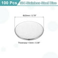 thumbnail image 2 of Uxcell 100 Pack Stainless Steel Disc, 25/32"(20mm) Dia 0.06"(1.5mm) Thick 304 Stainless Steel Flat Round Sheet Blank Round Circle Plate for Crafts Metal Stamping and Jewelry Making, 2 of 7