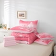 thumbnail image 6 of Feelyou Girly Pink Xmas Tree Twin Bedding Sets 7-Piece, Dreamy Christmas Stars Deer Bedding Comforter Set, Teens Kids Girls Women Reversible Sheet Sets, Super Cozy Room Decor, 6 of 8