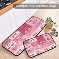 thumbnail image 5 of 2-Piece Kitchen Rugs Set Non-Slip Mats Carpet Floor for Kitchen, Bathroom (19.7"x27.6" & 19.7"x47.2") Cherry Pattern with Bows, 5 of 7