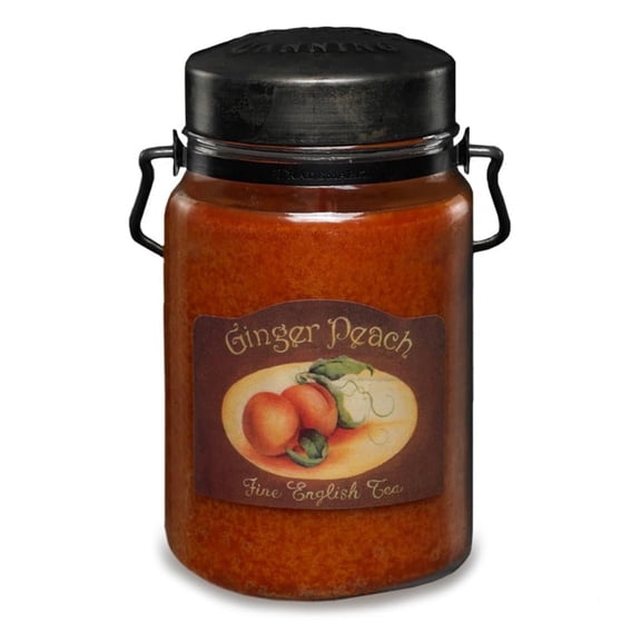 McCall’s Candles | Ginger Peach | 26 oz Scented Candle | USA-Poured | Vintage Rustic Jar | Sweet Peach, Brown Sugar & Ginger Spice Fragrance