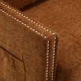 thumbnail image 6 of 52'' Upholstered Loveseat, Chenille Fabric 2-Seat Couch with Rivet Design, Side Storage Pockets, Modern 2-Seater Sofa with Detachable Cushion, Pillows for Living Room, Bedroom, Home Office, Brown, 6 of 9