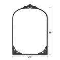 thumbnail image 5 of 26"x38" Iron Arch Wall Mirror Vintage Fireplace Mirror Black, 5 of 5
