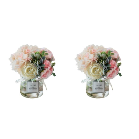 Bearachild 2 piezas de hortensias de seda, flores falsas, apariencia realista, bajo mantenimiento, fácil de limpiar en interiores Type1 NO1