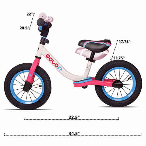 KOOKIDO Sport Balance Bike with Air Tires Kids Bike with Rear