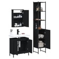 thumbnail image 2 of vidaXL 3 Piece Bathroom Furniture Set Black Engineered Wood, 2 of 16